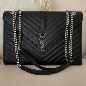 Saint Laurent (YSL) Envelope Large Bag (Noir)